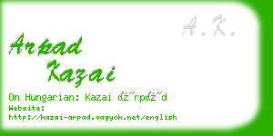 arpad kazai business card